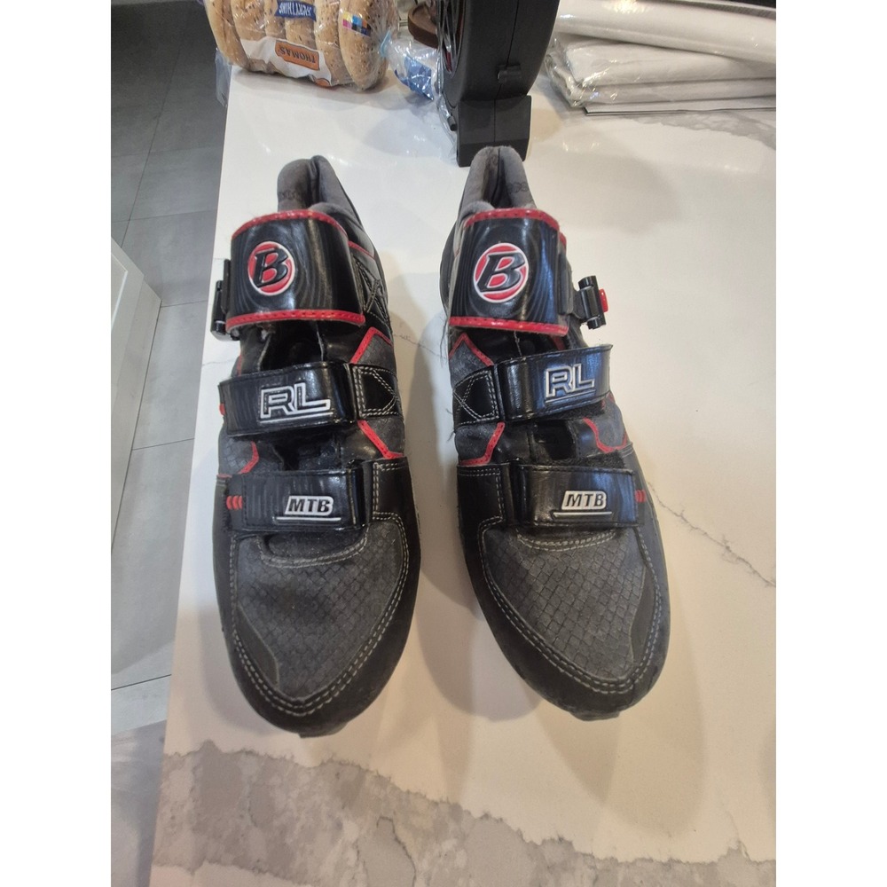 Bontrager RL Mountain Bike Shoes Mens 13.5 Black Red Carbon MTB Cycling 408765